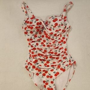 Cherry Print Women's One Piece Swimsuit